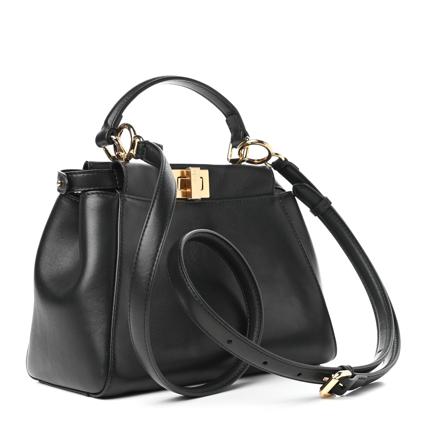 Nappa Stacked Bar Mini Peekaboo Iconic Satchel Black