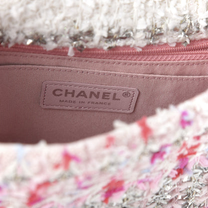 Chanel Tweed Quilted Mini Rectangular Flap Light Pink Silver Blue 8 of 11