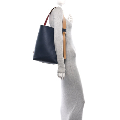 Celine Shiny Smooth Calfskin Small Twisted Cabas Dark Ruby Navy 2 of 11