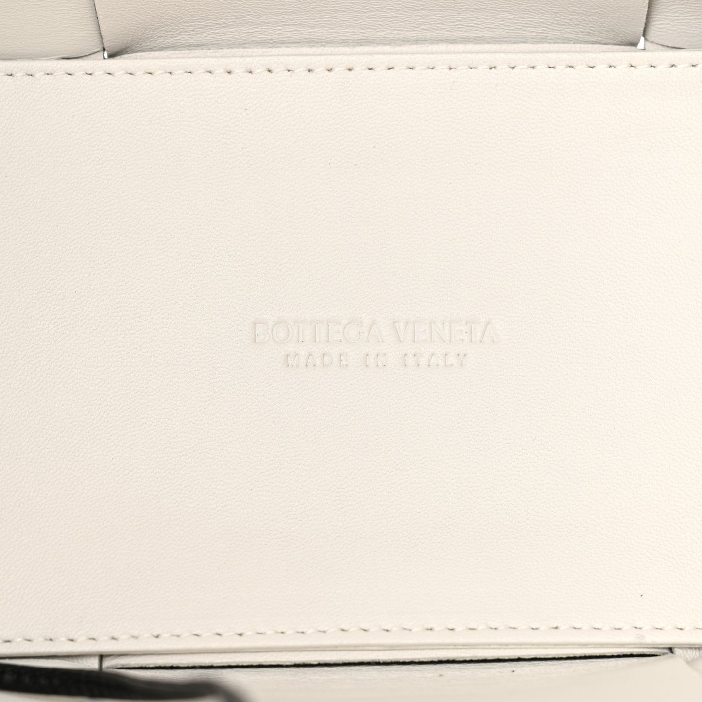 Nappa Maxi Intrecciato Small Arco Tote Black White