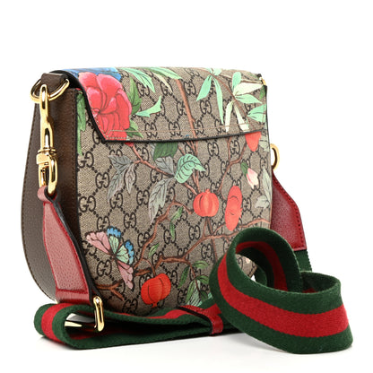 Gucci GG Supreme Monogram Tian Web Medium Padlock Messenger Shoulder Bag Beige Multicolor New Acero 3 of 16