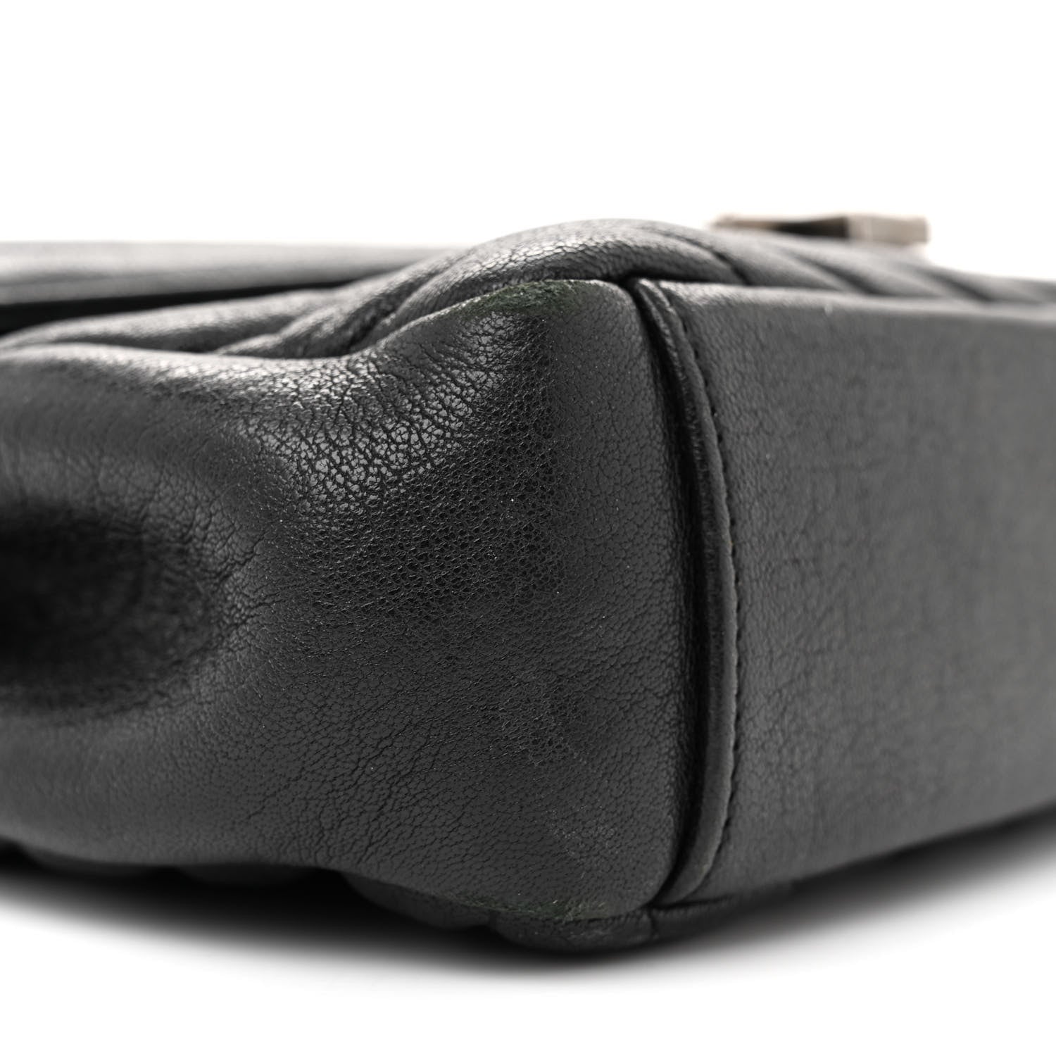 Saint Laurent Sheepskin Matelasse Chevron Monogram Medium College Bag Black 9 of 15