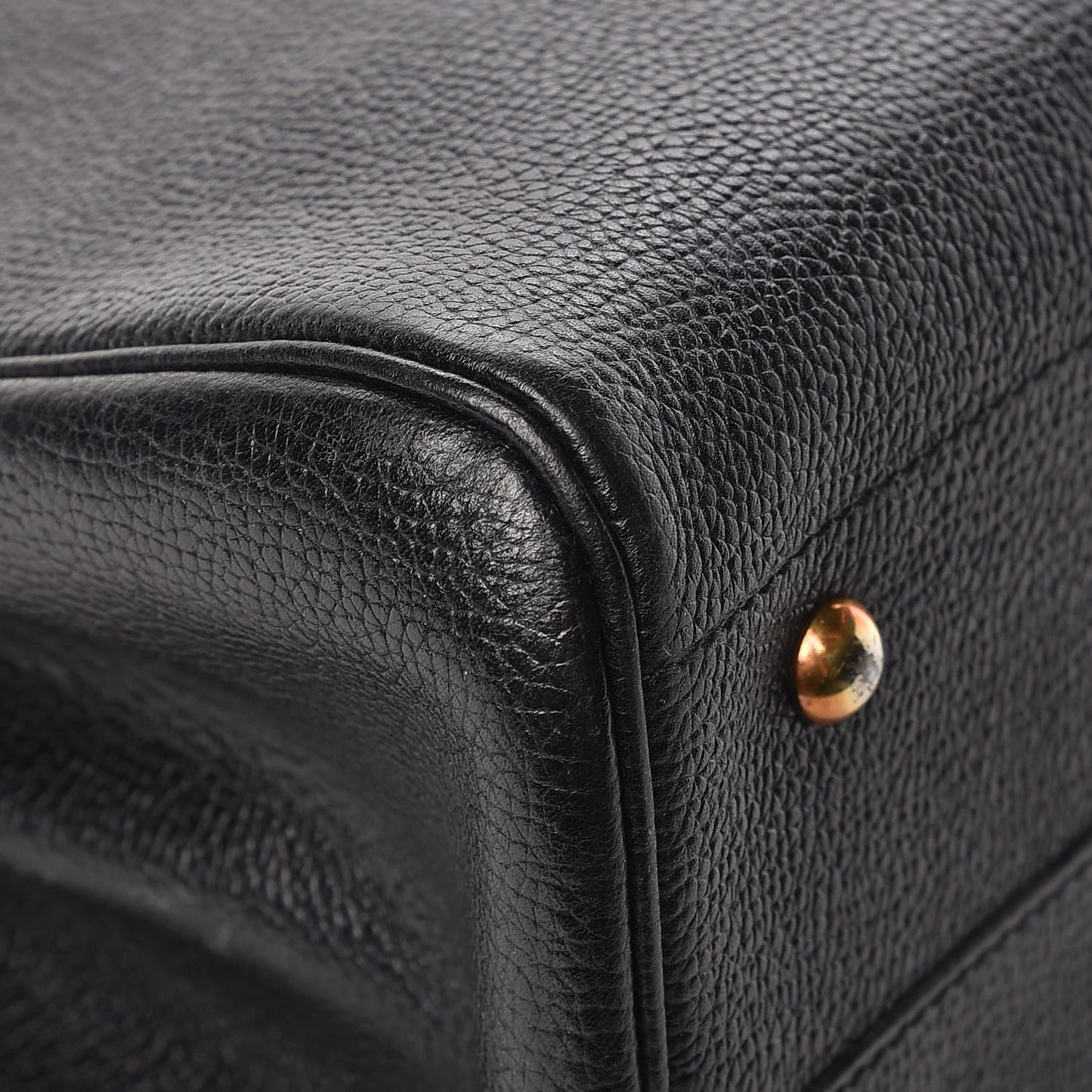Grained Calfskin Brillant Briefcase Black