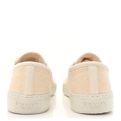 Prada Cotton Printed Triangle Mens Sneakers 8.5 Naturale 4 of 10