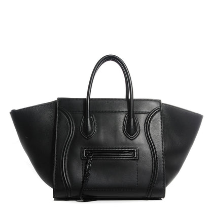 Celine Supple Calfskin Medium Phantom Luggage Black 1 of 8