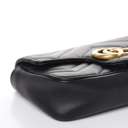 Gucci Calfskin Matelasse Super Mini GG Marmont Shoulder Bag Black 8 of 15