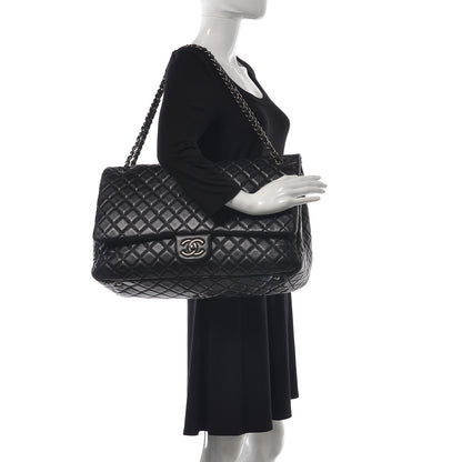 Chanel Calfskin Quilted XXL Travel Flap Bag Black 2 of 7