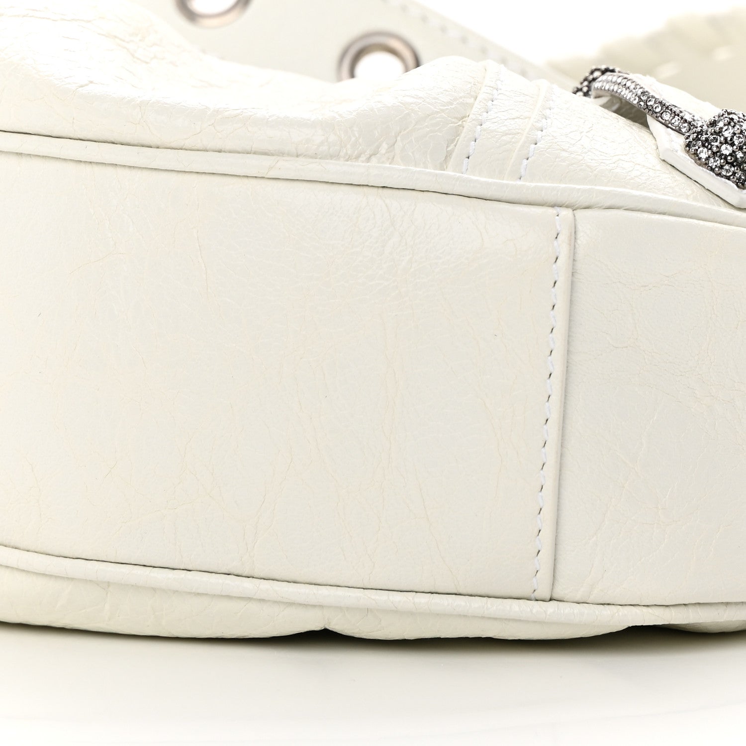 Balenciaga Agneau Arena Crystal Le Cagole Shoulder Bag XS Optic White 10 of 14
