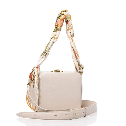 Alexander McQueen Silky Amish Grain Calfskin Scarf Box Shoulder Bag 19 Off White 4 of 13