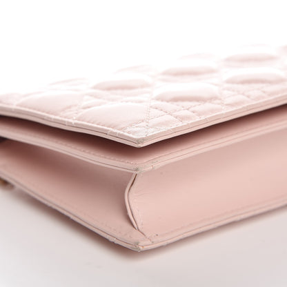 Christian Dior Lambskin Cannage Lady Dior Convertible Clutch Pink 8 of 11