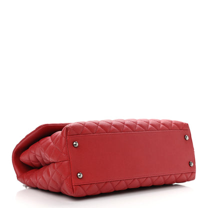 Chanel Caviar Quilted Medium Coco Handle Flap Red 4 of 10