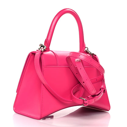 Balenciaga Shiny Box Calfskin Small Hourglass Top Handle Bag Acid Fuchsia 3 of 11