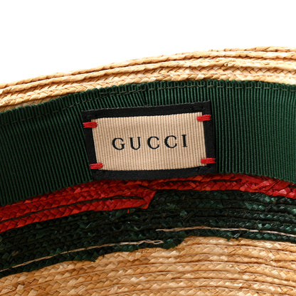 Gucci Abaca Straw Web Fedora Hat M 8 of 11