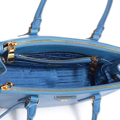 Prada Saffiano Lux Small Double Zip Tote Cobalto 5 of 10