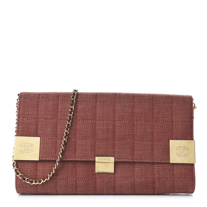 Chanel Denim Chocolate Bar Flap Red 1 of 10