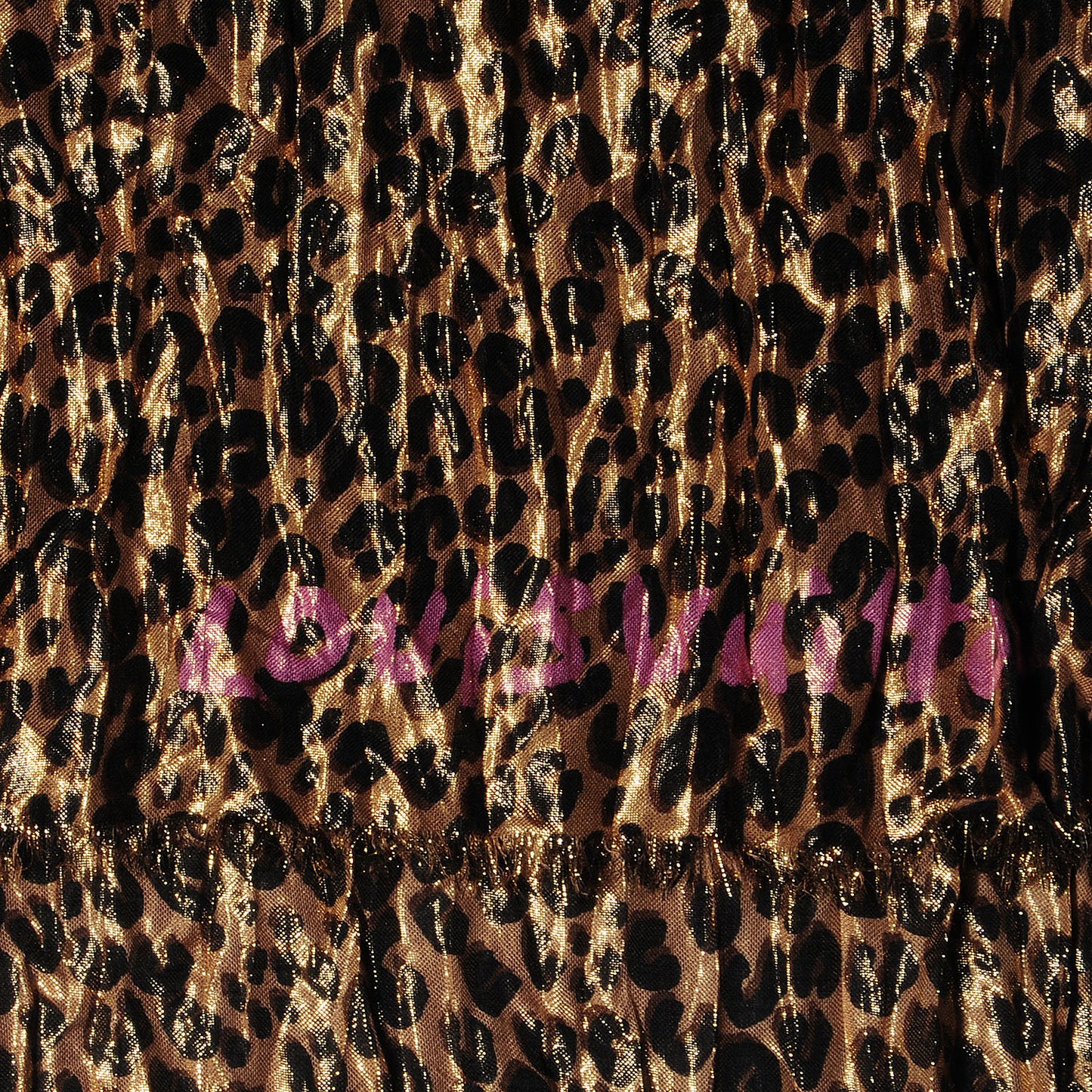 Cashmere Silk Leopard Etole Stole Disco Marron