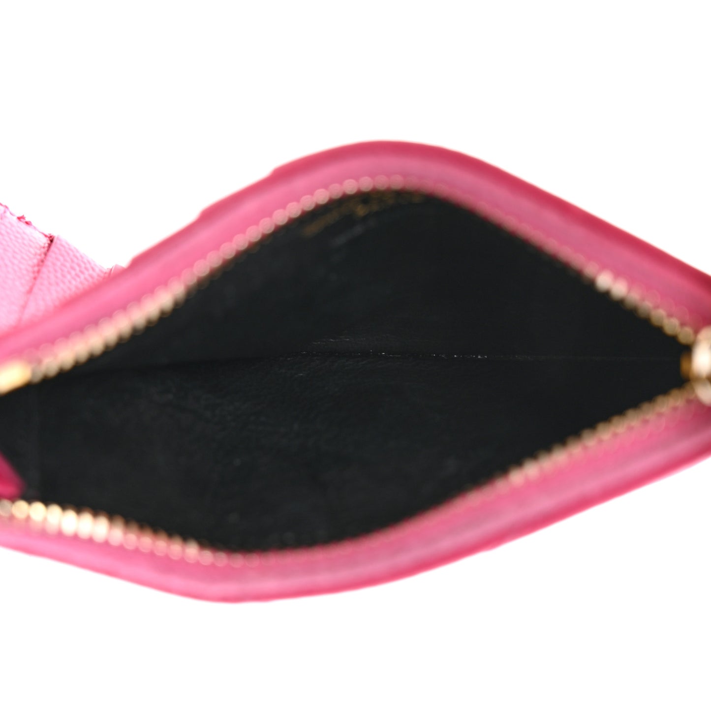 Grain De Poudre Matelasse Chevron Monogram Fragments Zippered Card Case Fresh Fuxia