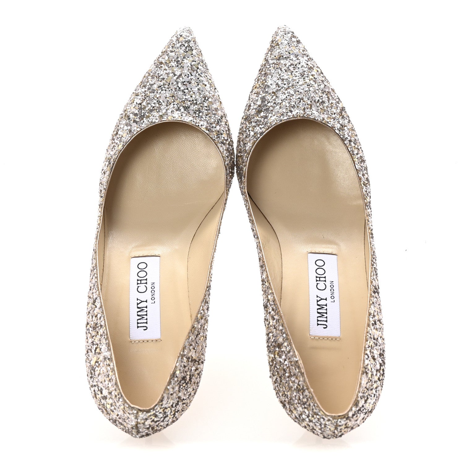 Jimmy Choo Coarse Glitter Degrade Romy 60 Pumps 37 Champagne 2 of 8