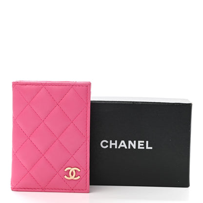 Chanel Lambskin Quilted Card Holder Wallet Fuchsia 8 of 8