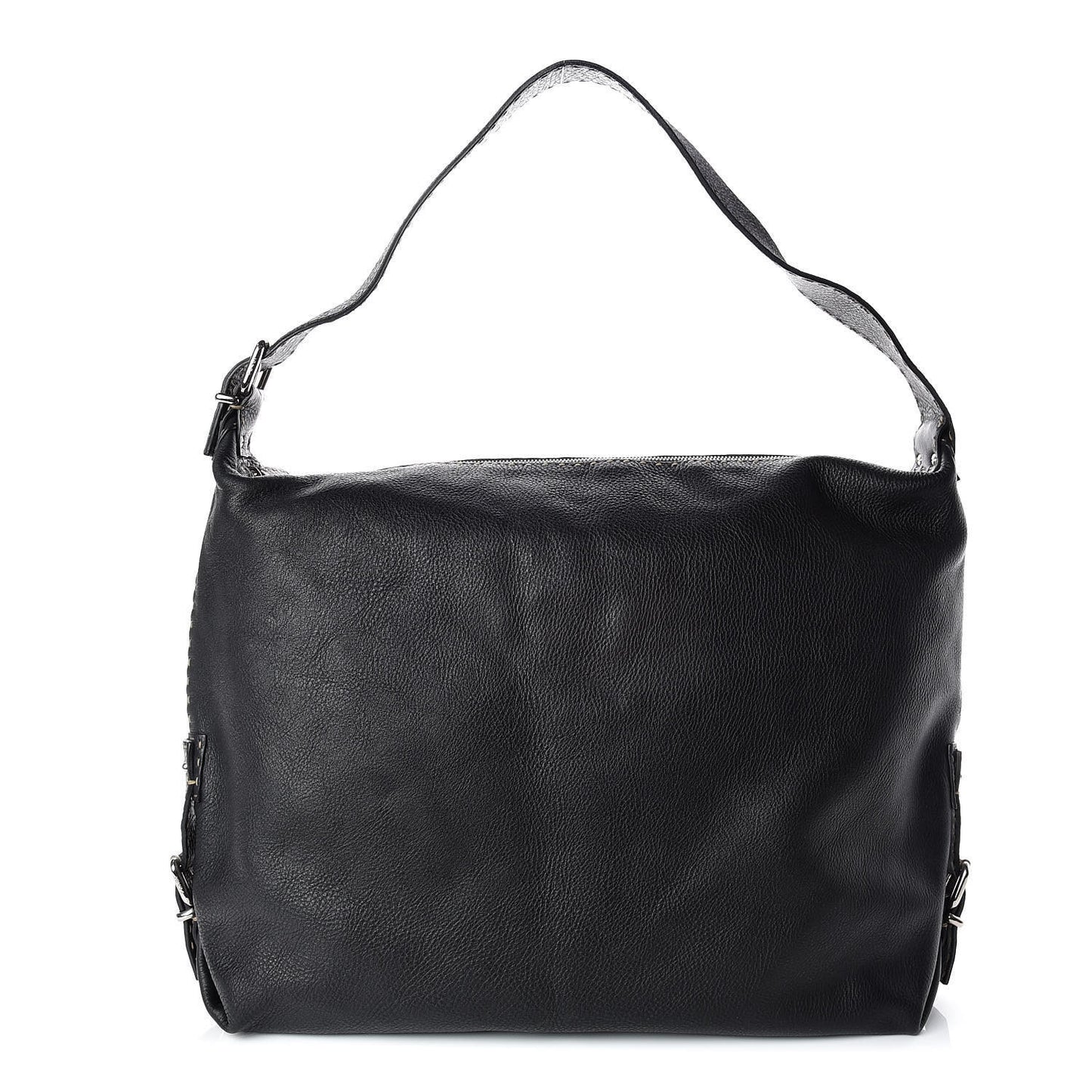 Calfskin Romano Large Selleria Hobo Black