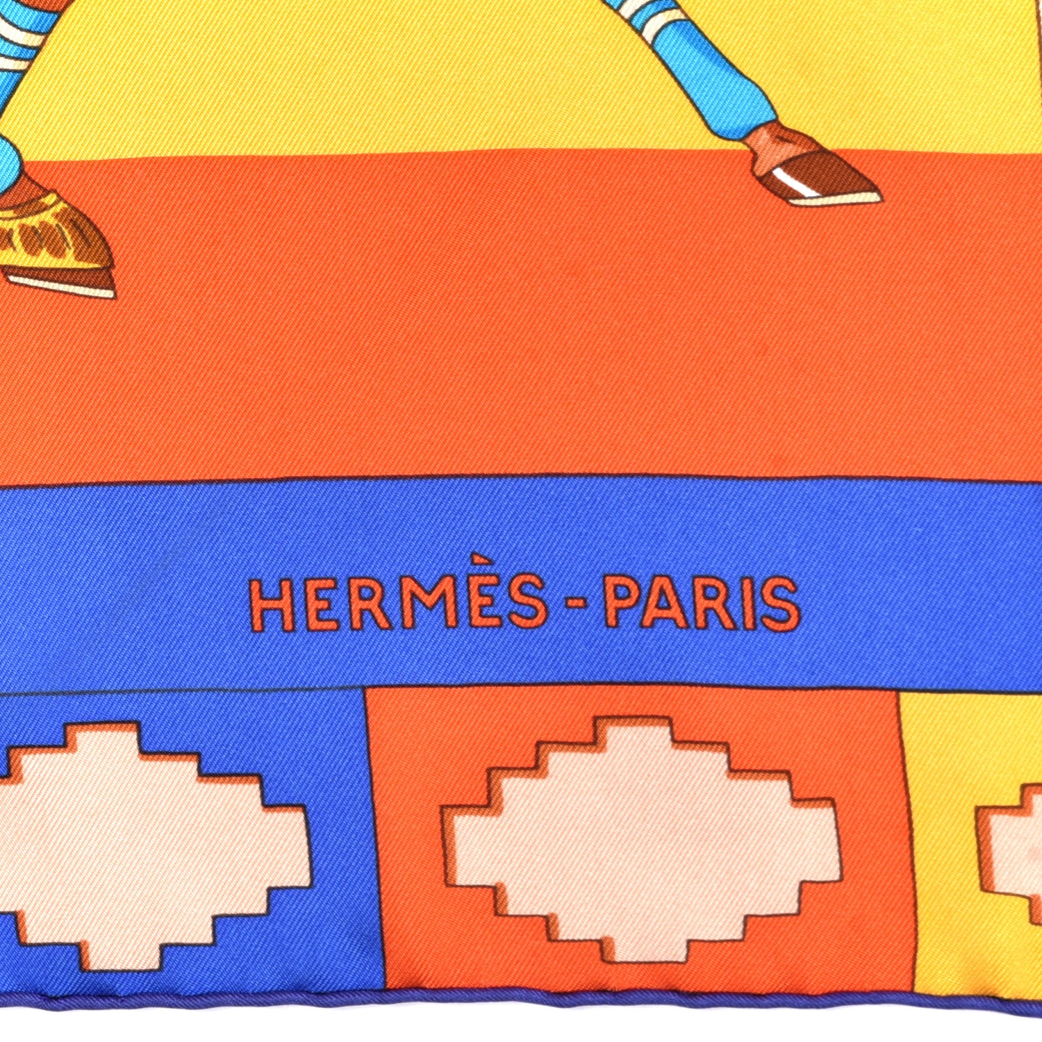 Hermes Silk Les Poneys de Polo Scarf 90 2 of 5