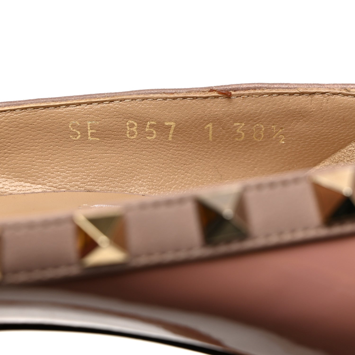 Valentino Garavani Patent Rockstud Peep Toe Platform Pumps 38.5 Pop Gardenia Poudre 7 of 8
