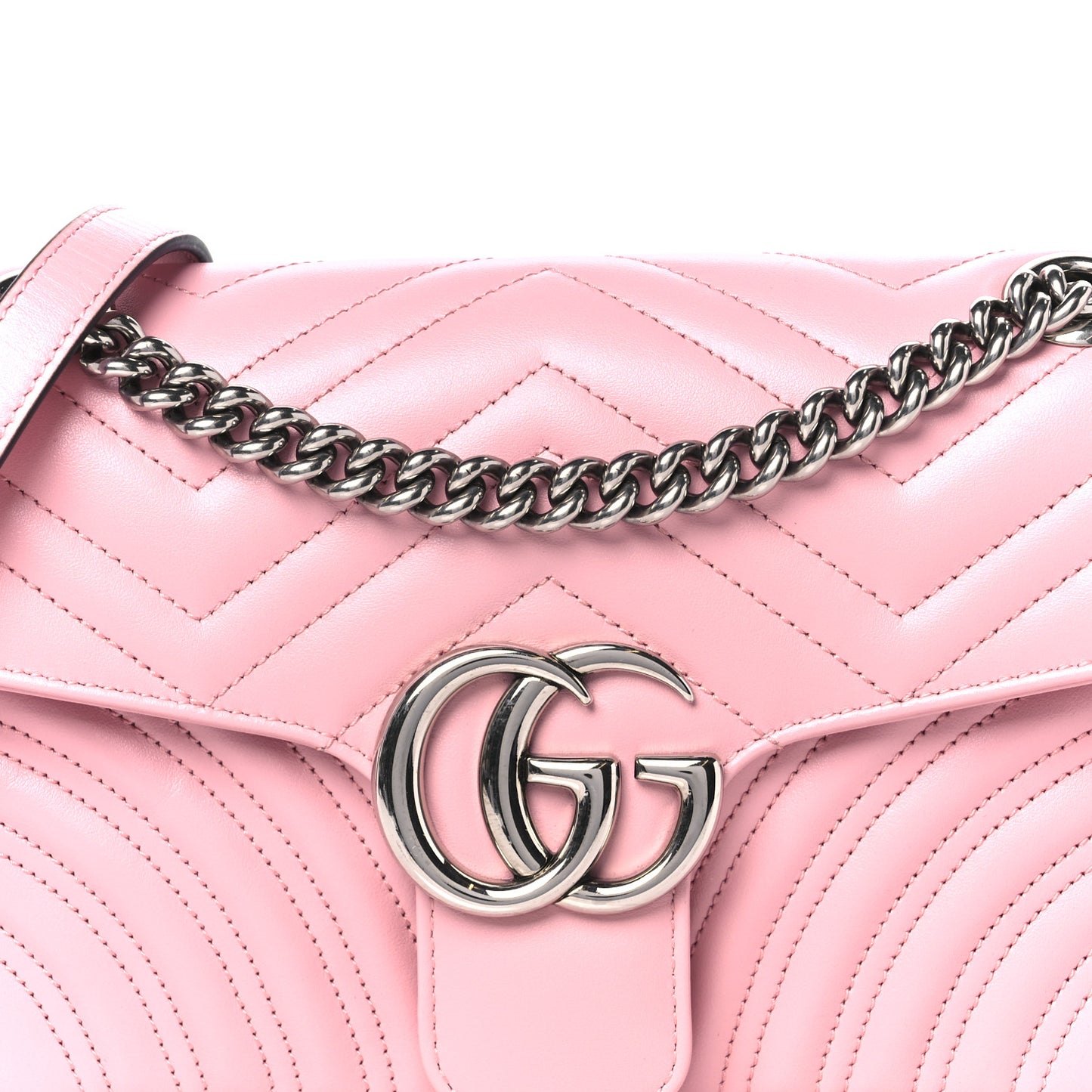 Calfskin Matelasse Small GG Marmont Shoulder Bag Wild Rose