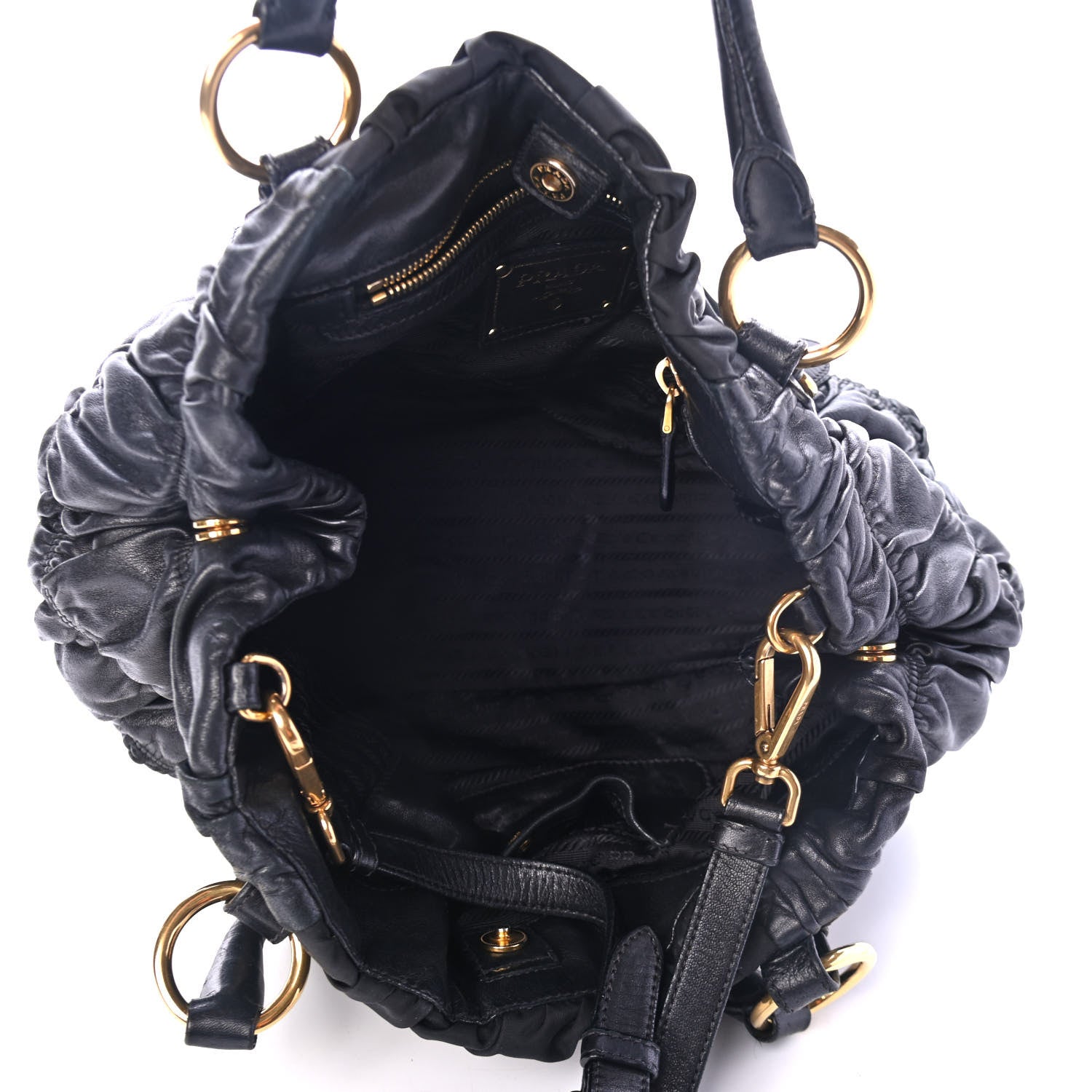 Prada Tessuto Nylon Gaufre Shopping Satchel Black 4 of 5