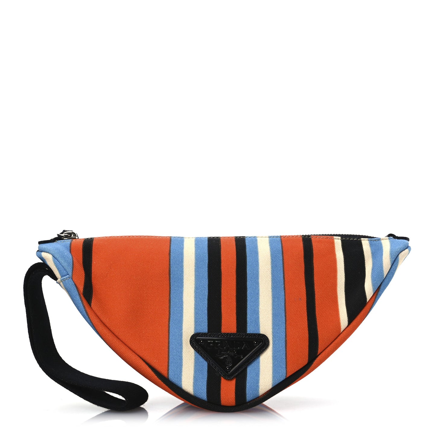 Canvas Baiadera Stripe Wristlet Pouch Arancio