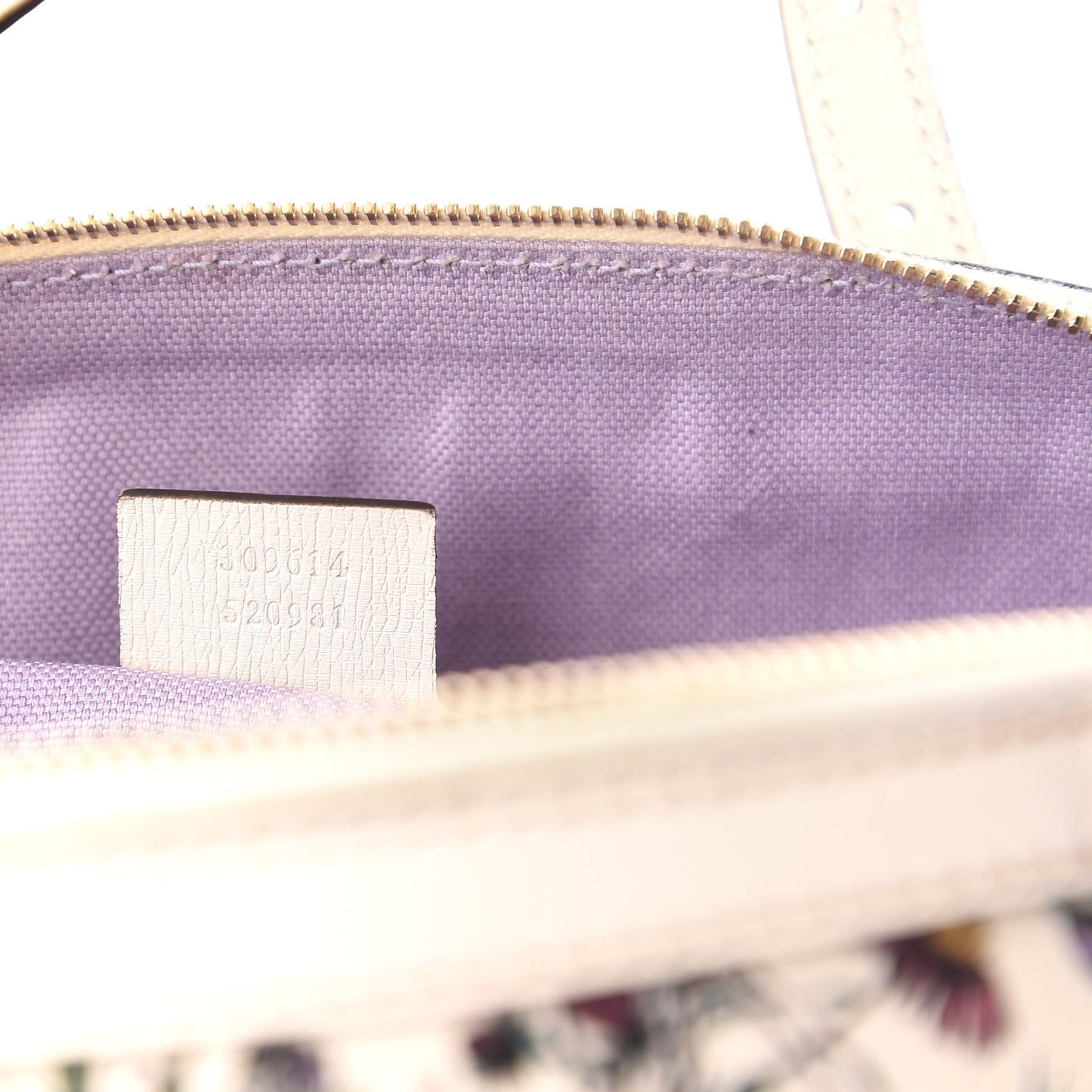 Canvas Flora Infinity Medium Nice Top Handle Dome Bag White