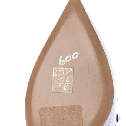 Valentino Garavani Metallic Pebbled Calfskin Rockstud Ballerina Flats 39 Silver 9 of 10