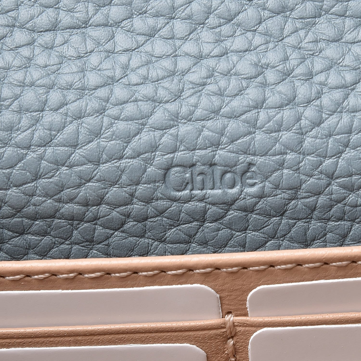 Chloe Calfskin Marcie Continental Flap Wallet Cloudy Blue 8 of 8