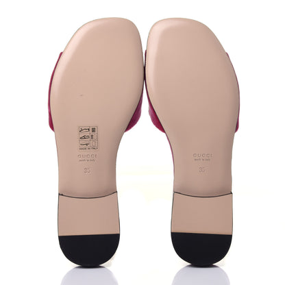 Gucci Velvet Crystal Square G Madelyn Slide Sandals 35 Light Raspberry Rose 7 of 11