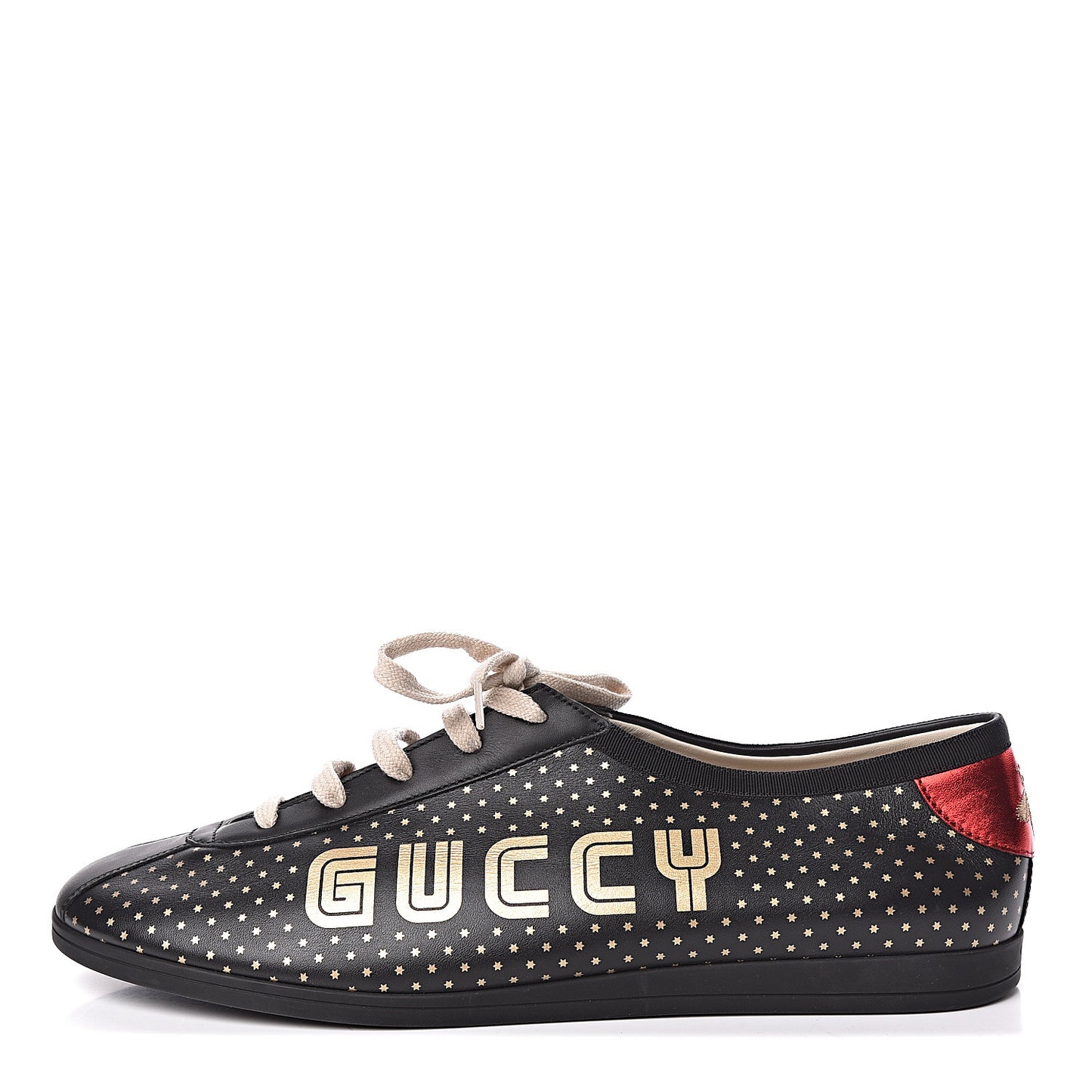 X SEGA Calfskin GUCCY Stars Mens Falacer Sneakers 12 Black