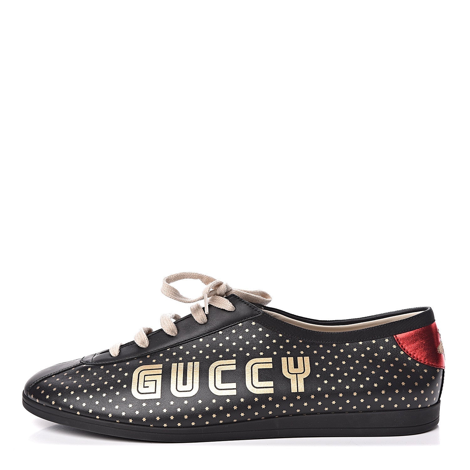 Gucci X SEGA Calfskin GUCCY Stars Mens Falacer Sneakers 12 Black 1 of 11
