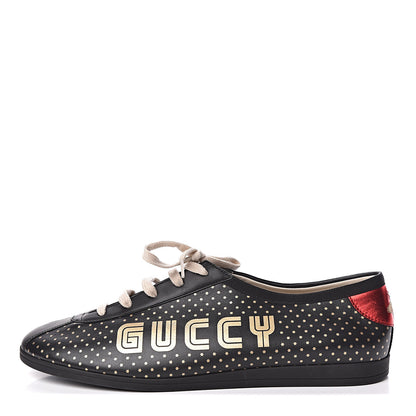 Gucci X SEGA Calfskin GUCCY Stars Mens Falacer Sneakers 12 Black 1 of 11