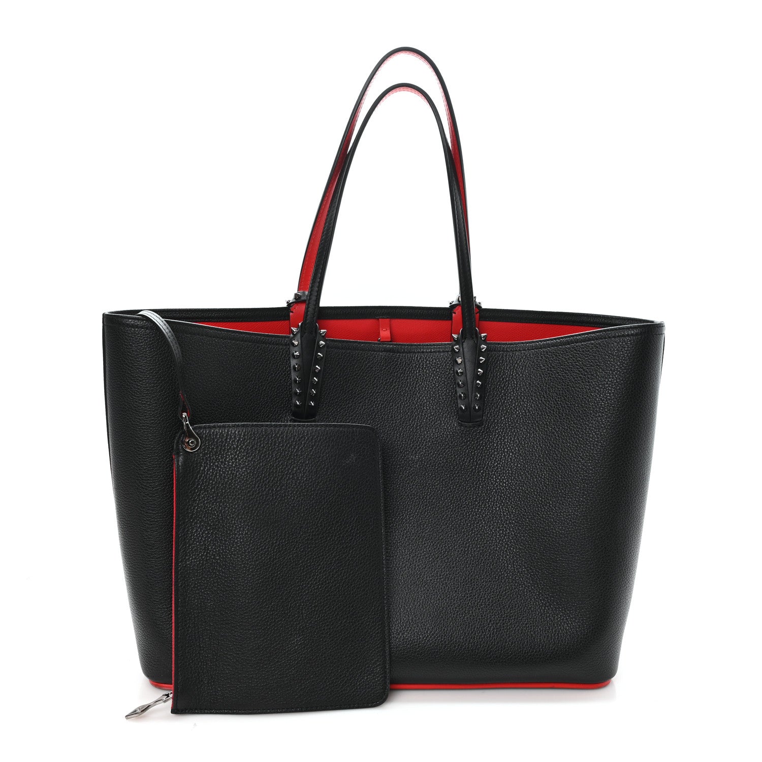 Christian Louboutin Calfskin Spikes East West Cabata Tote Black 3 of 11