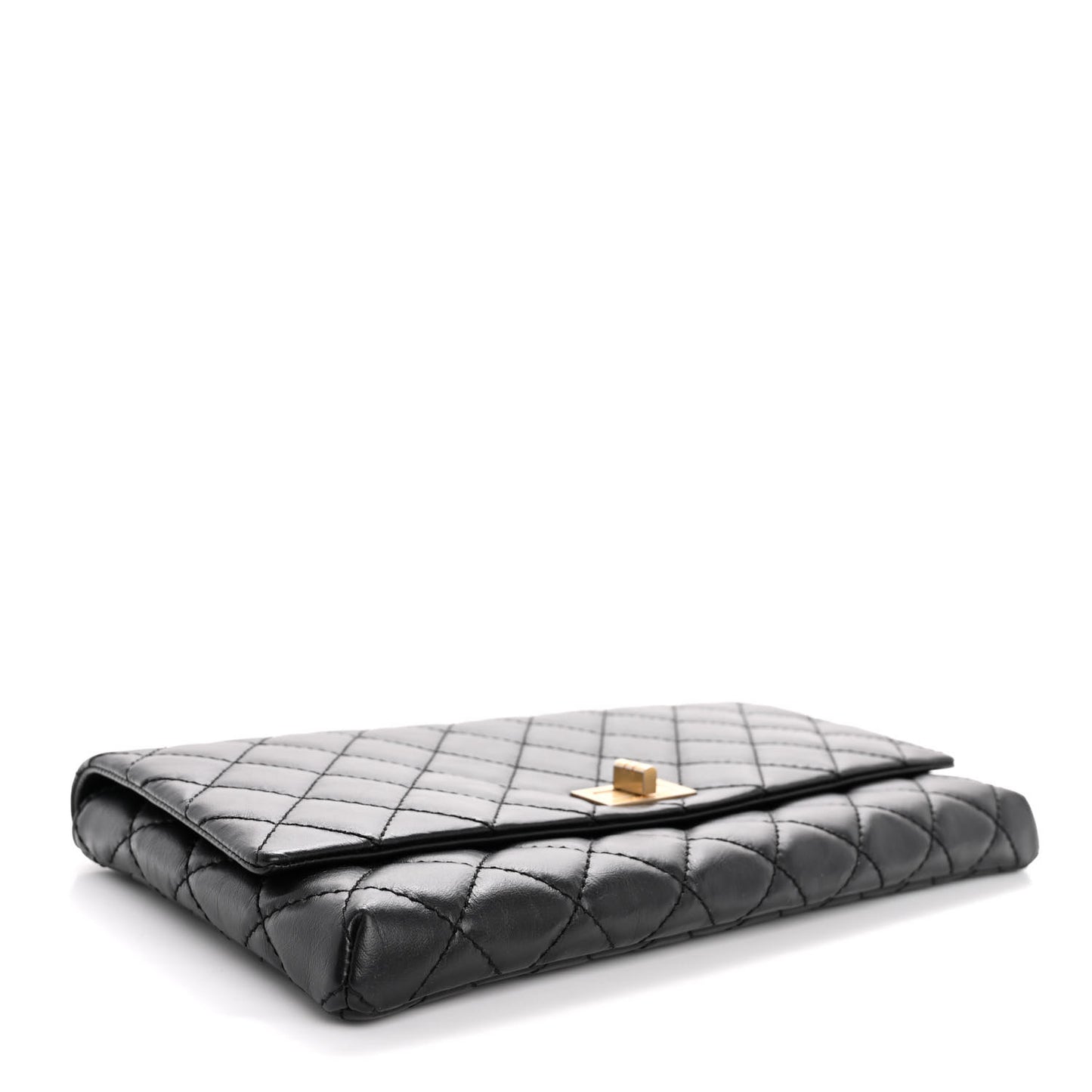 Aged Calfskin Quilted Reissue 2.55 Clutch Black