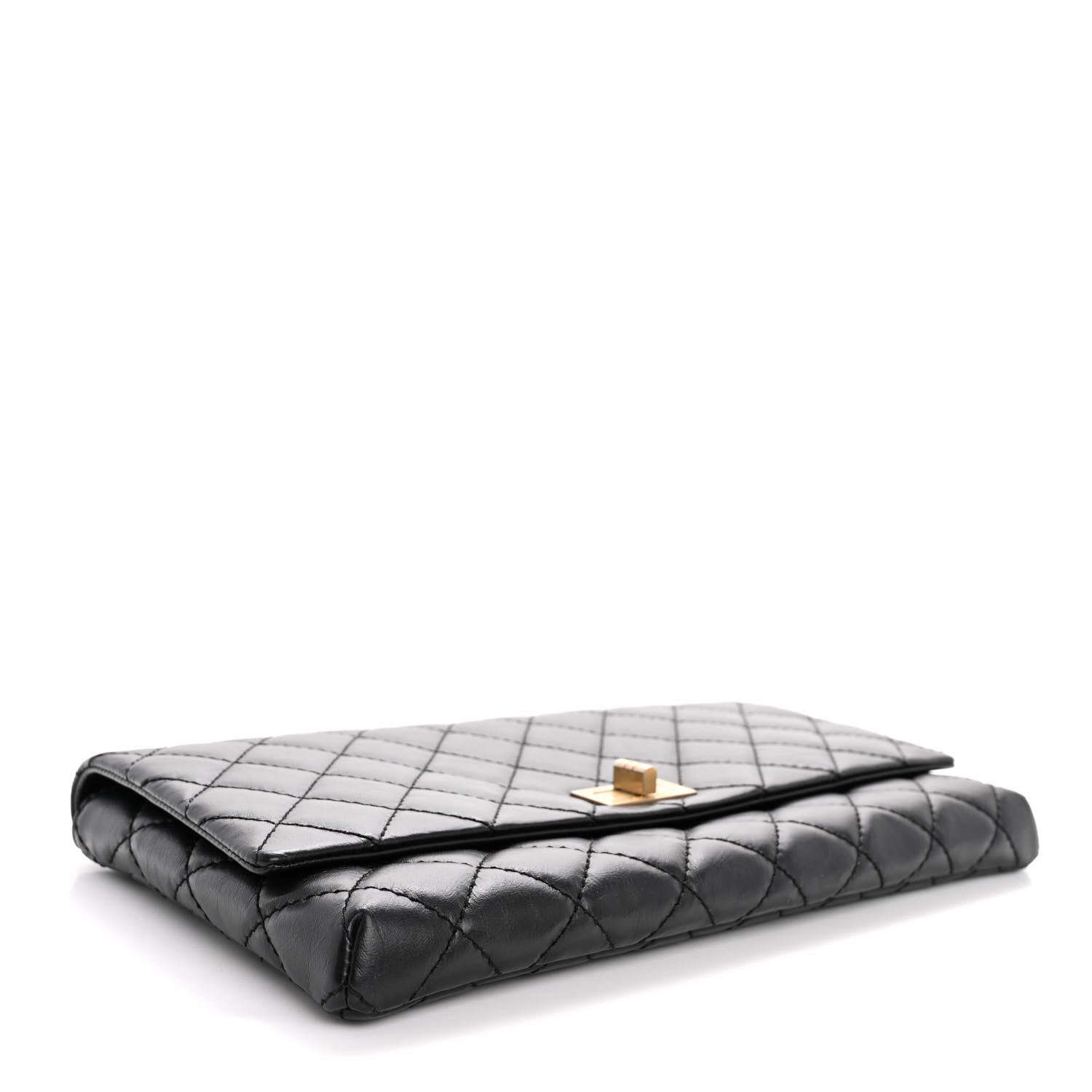 Chanel Aged Calfskin Quilted Reissue 2.55 Clutch Black 4 of 12