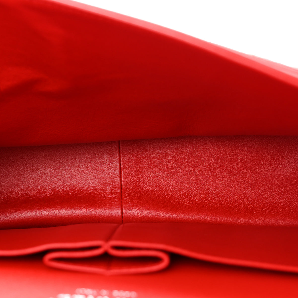 Patent Chevron Quilted Jumbo Double Flap Red