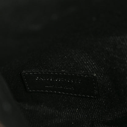 Saint Laurent Linen Calfskin Rive Gauche North South Tote Black 7 of 16