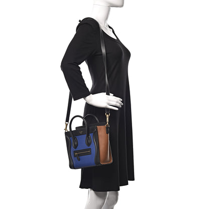 Celine Smooth Drummed Calfskin Nano Tri-Color Luggage Indigo 2 of 10