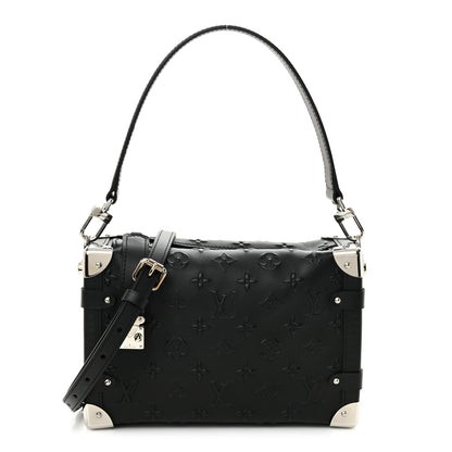 Louis Vuitton Calfskin Debossed Monogram Side Trunk Black 1 of 9