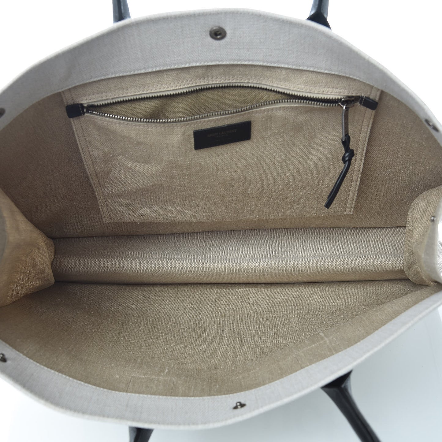 Linen Calfskin Rive Gauche Tote Optic White