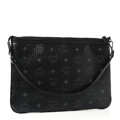 MCM Visetos Liz Shopper Tote Pouch Black 4 of 8