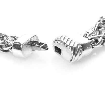 David Yurman Sterling Silver Diamond Double Wheat Chain Necklace 5 of 5