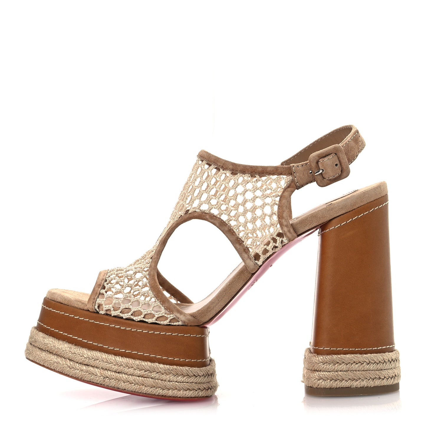 Waxed Calfskin Mesh Almeja 130 Espadrilles Pumps 40 Lionne Terra