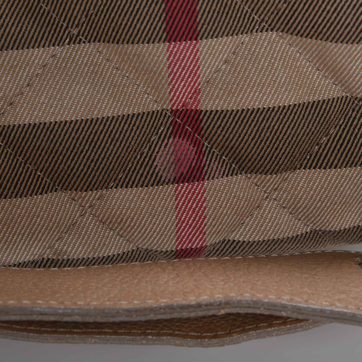 Grainy Calfskin House Check Margaret Bag Light Nude