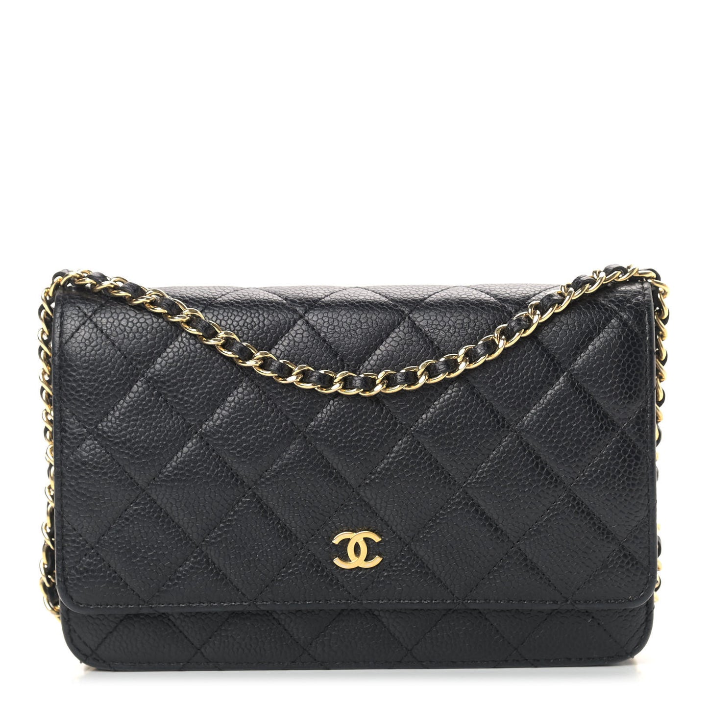 Caviar Quilted Wallet On Chain WOC Black