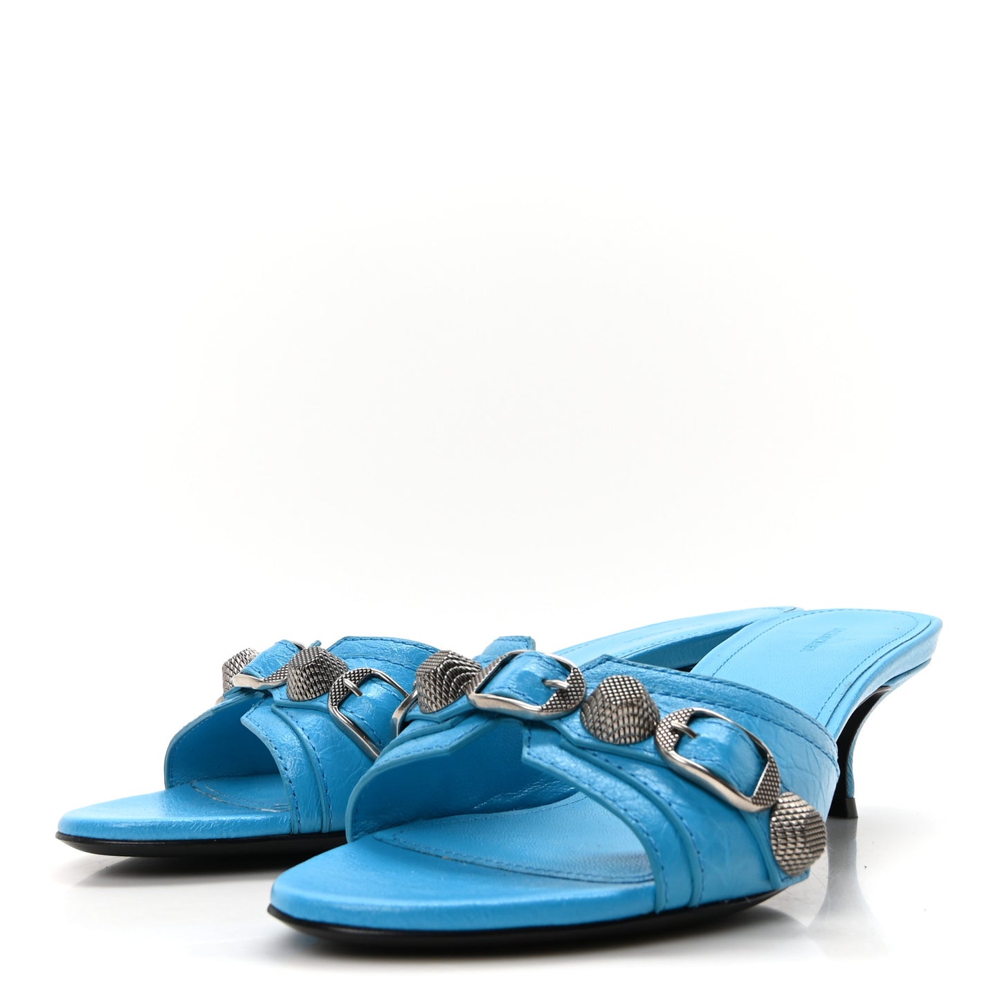 Agneau Arena Cagole 50mm Slide Sandals 36.5 Cyan